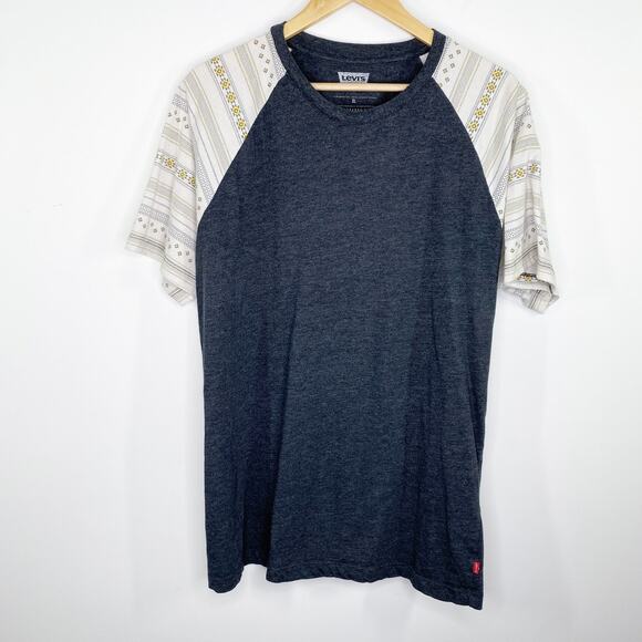 Levi's Dark Grey Printed Short Sleeve Crew Neck T-Shirt Men's Size X-Large XL - Picture 1 of 6